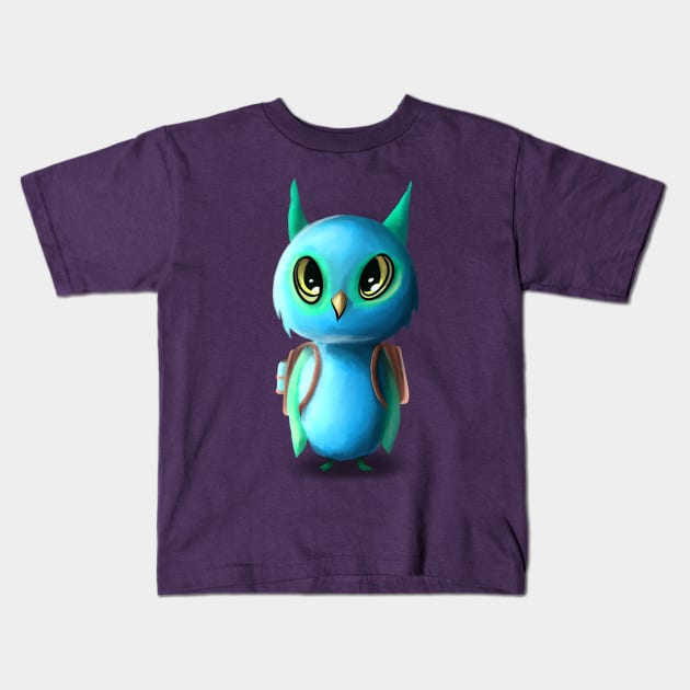 Baby Owl Kids T-Shirt by KhalidArt